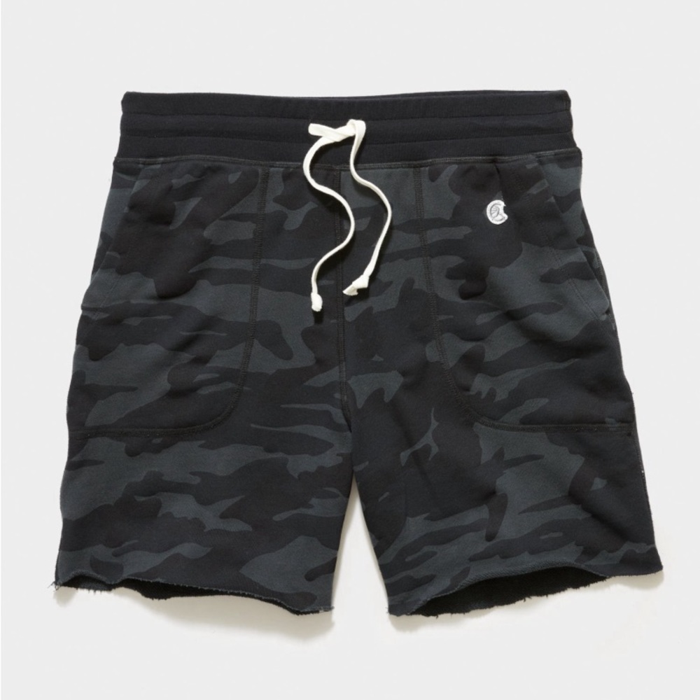 Todd Snyder x Champion 7" Black Camo Cut Off Sweatshort